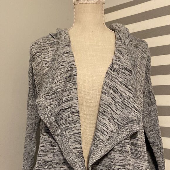 Athleta Heather Gray Blissful Wrap Open Front Hooded Jacket Size XS - Picture 2 of 10